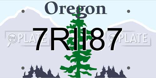 7RII87 Oregon License Plate