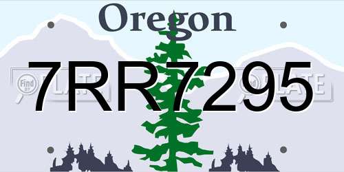 7RR7295 Oregon License Plate