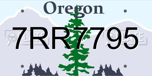 7RR7795 Oregon License Plate
