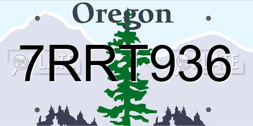 7RRT936 Oregon License Plate