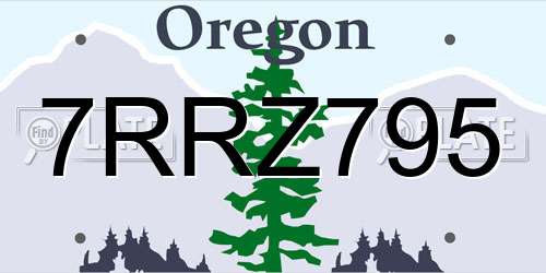 7RRZ795 Oregon License Plate