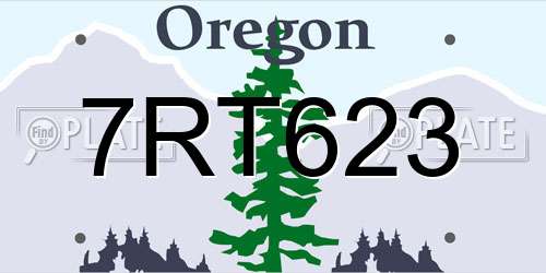 7RT623 Oregon License Plate