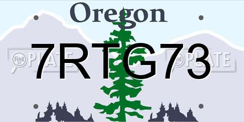 7RTG73 Oregon License Plate