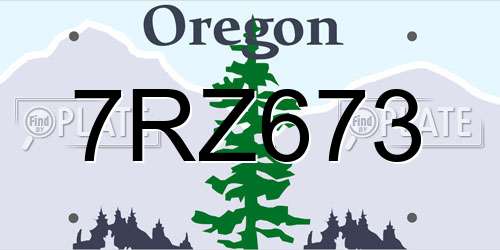 7RZ673 Oregon License Plate