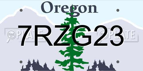 7RZG23 Oregon License Plate