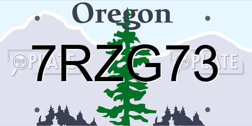 7RZG73 Oregon License Plate