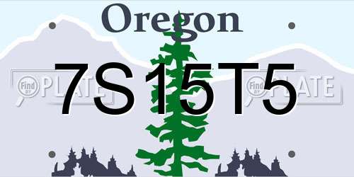 7S15T5 Oregon License Plate