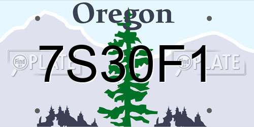 7S30F1 Oregon License Plate