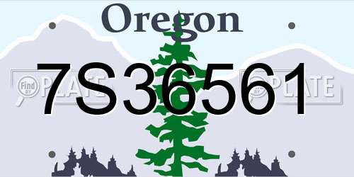 7S36561 Oregon License Plate