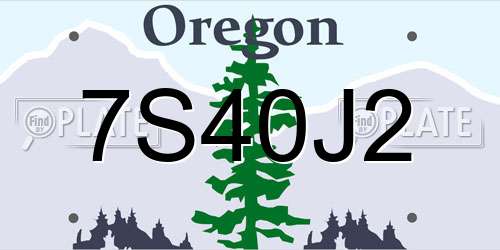 7S40J2 Oregon License Plate