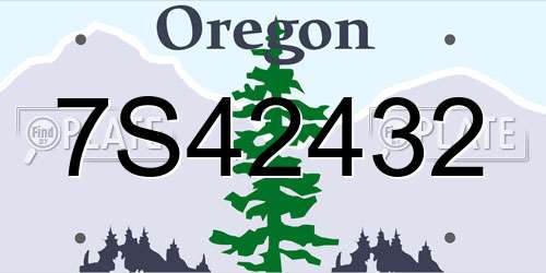 7S42432 Oregon License Plate