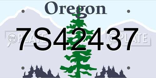7S42437 Oregon License Plate