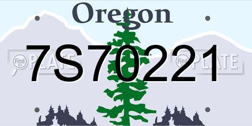 7S70221 Oregon License Plate