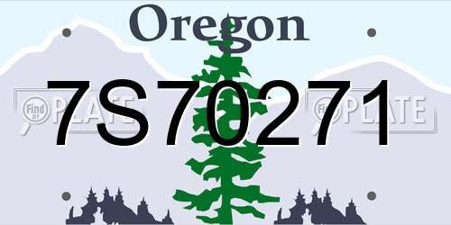 7S70271 Oregon License Plate