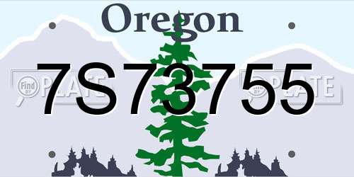 7S73755 Oregon License Plate