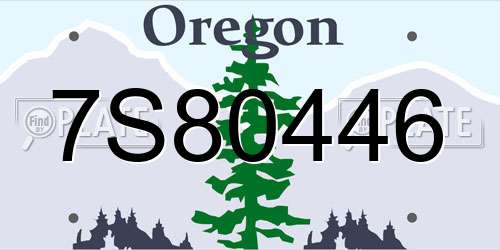 7S80446 Oregon License Plate