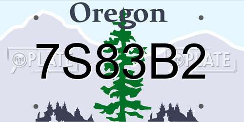 7S83B2 Oregon License Plate