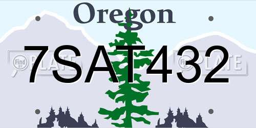7SAT432 Oregon License Plate