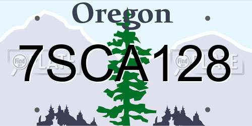 7SCA128 Oregon License Plate