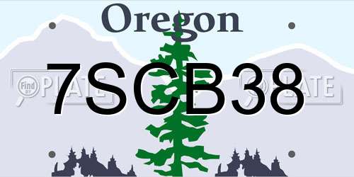 7SCB38 Oregon License Plate