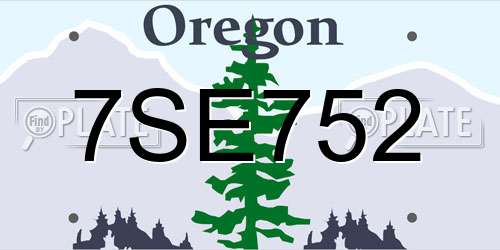 7SE752 Oregon License Plate