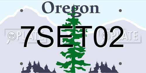 7SET02 Oregon License Plate