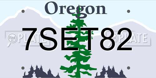 7SET82 Oregon License Plate