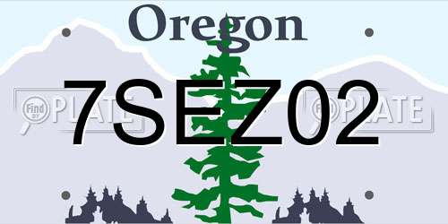 7SEZ02 Oregon License Plate