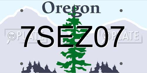 7SEZ07 Oregon License Plate