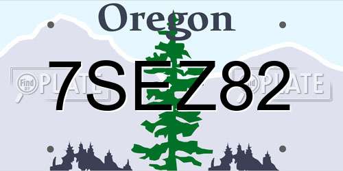 7SEZ82 Oregon License Plate