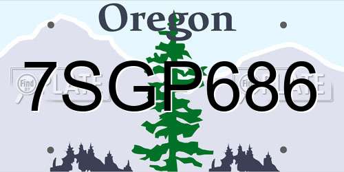 7SGP686 Oregon License Plate
