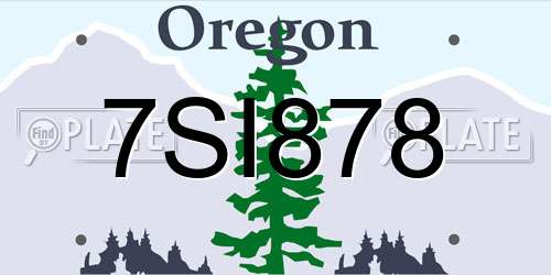 7SI878 Oregon License Plate