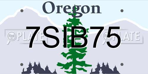 7SIB75 Oregon License Plate