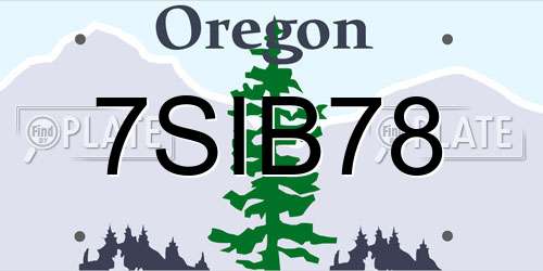 7SIB78 Oregon License Plate