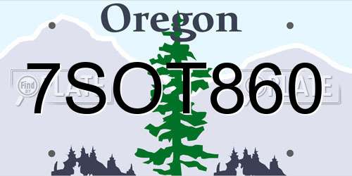 7SOT860 Oregon License Plate