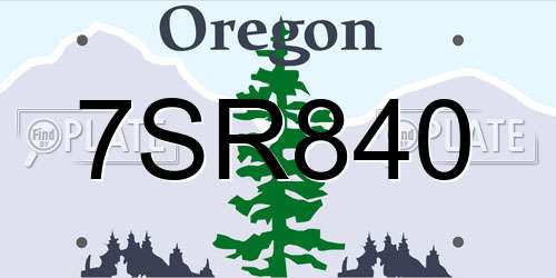 7SR840 Oregon License Plate