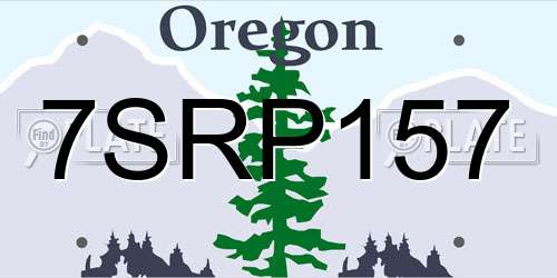 7SRP157 Oregon License Plate