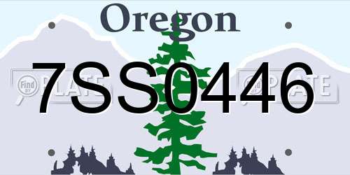 7SS0446 Oregon License Plate