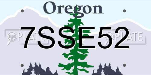 7SSE52 Oregon License Plate