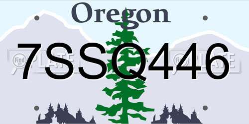 7SSQ446 Oregon License Plate