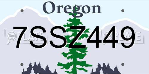 7SSZ449 Oregon License Plate