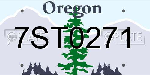 7ST0271 Oregon License Plate
