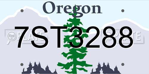 7ST3288 Oregon License Plate
