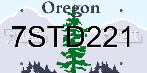 7STD221 Oregon License Plate