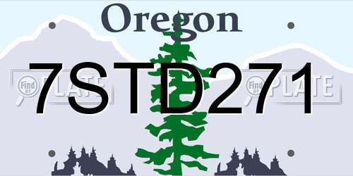 7STD271 Oregon License Plate
