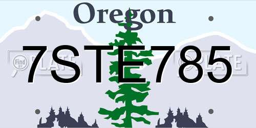 7STE785 Oregon License Plate