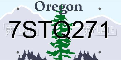 7STQ271 Oregon License Plate