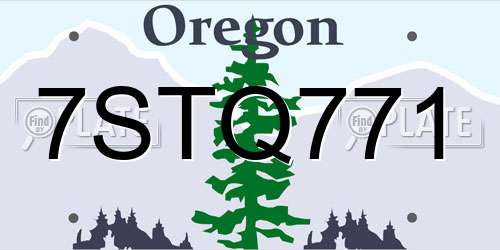 7STQ771 Oregon License Plate
