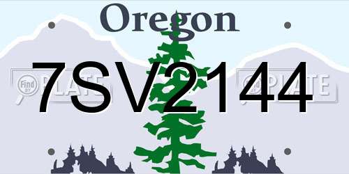7SV2144 Oregon License Plate