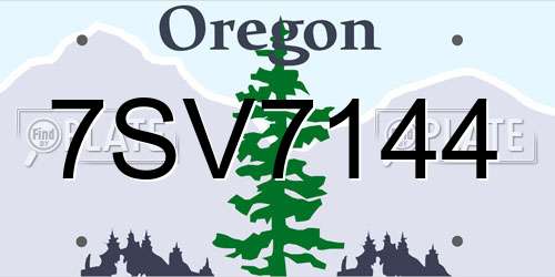 7SV7144 Oregon License Plate